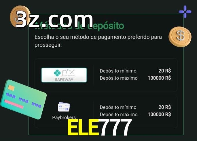 O cassino ELE777bet oferece uma grande variedade de métodos de pagamento